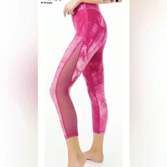 Zyia Fuchsia  Hendrix Mesh Light n Tight Hi-Rise capri 2 - Picture 3 of 10